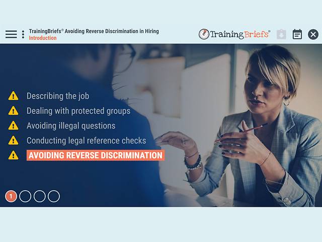 TrainingBriefs® Avoiding Reverse Discrimination in Hiring