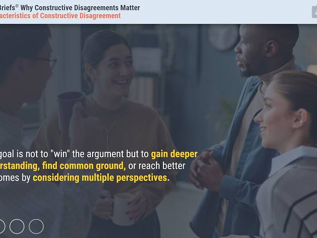TrainingBriefs® Why Constructive Disagreements Matter